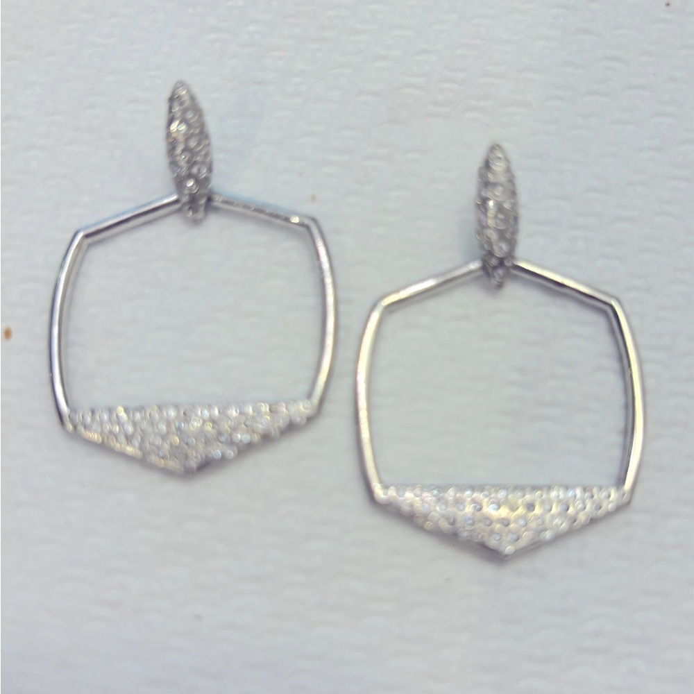 Kendra Scott open frame silver/rhinestone